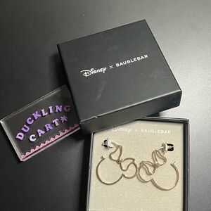 NEW BaubleBar x Disney Minnie Mouse Outline Hoop Earrings